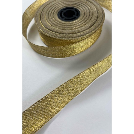 Gold D&uuml;z Lunavera Simli Dekoratif Şerit Kurdele 1 Metre-LUNAVERA-6