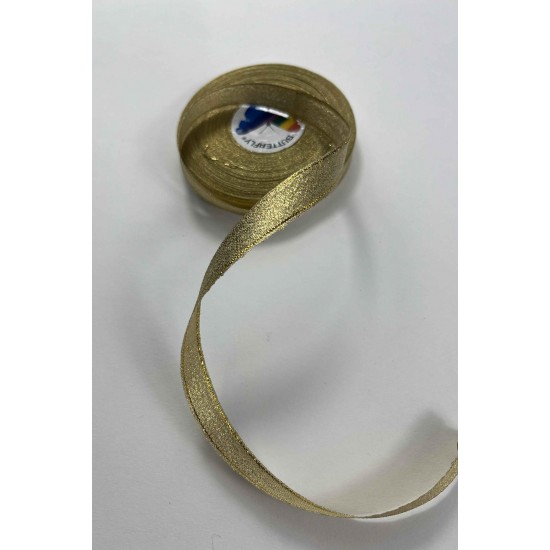 Gold 1 Cm Lunavera Simli Dekoratif Şerit Kurdele 1 Metre-LUNAVERA-9