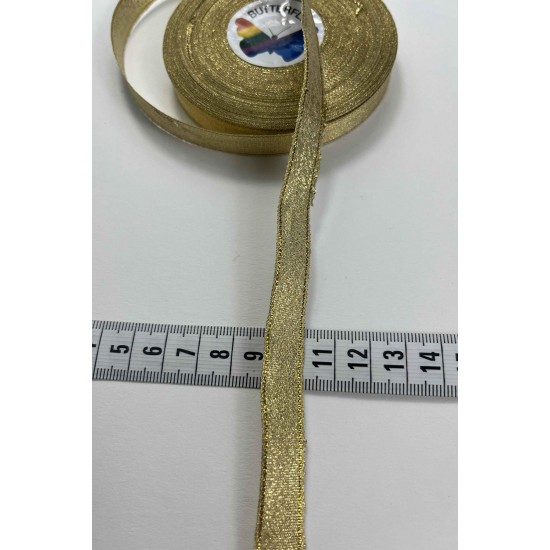 Gold 1 Cm Lunavera Simli Dekoratif Şerit Kurdele 1 Metre-LUNAVERA-9