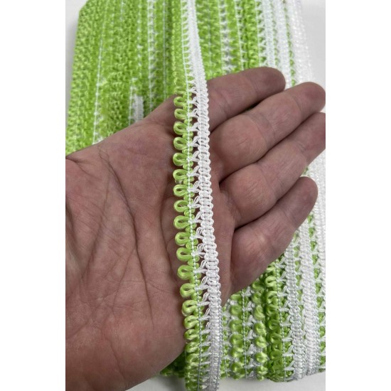A&ccedil;ık Yeşil Lurexia Dekoratif Kenar S&uuml;s&uuml; Şerit &ndash; El İşi S&uuml;sleme Şeridi 1 Metre-LUREXIA-105