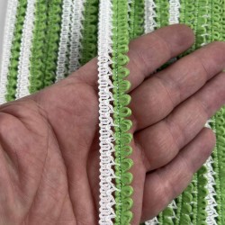 Yeşil Beyaz Lurexia Dekoratif Kenar S&uuml;s&uuml; Şerit &ndash; El İşi S&uuml;sleme Şeridi 1 Metre-LUREXIA-111