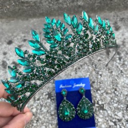 Madeline Gelin Seti – Yeşil Taç ve Damla Mekik Küpe Takımı, Kına Düğün Aksesuarı-MADELINE-10 Madeline Gelin Seti – Yeşil Taç ve Damla Mekik Küpe Takımı, Kına Düğün Aksesuarı-MADELINE-10