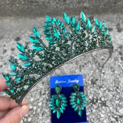 Madeline Gelin Seti – Yeşil Taç ve İnce Mekik Küpe Takımı, Kına Düğün Aksesuarı-MADELINE-11 Madeline Gelin Seti – Yeşil Taç ve İnce Mekik Küpe Takımı, Kına Düğün Aksesuarı-MADELINE-11