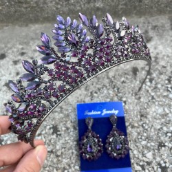 Madeline Gelin Seti – Mor Taç ve Damla Mekik Küpe Takımı, Kına Düğün Aksesuarı-MADELINE-14 Madeline Gelin Seti – Mor Taç ve Damla Mekik Küpe Takımı, Kına Düğün Aksesuarı-MADELINE-14