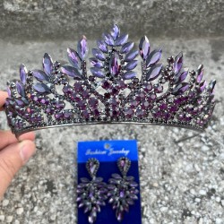 Madeline Gelin Seti – Mor Taç ve İnce Mekik Küpe Takımı, Kına Düğün Aksesuarı-MADELINE-15 Madeline Gelin Seti – Mor Taç ve İnce Mekik Küpe Takımı, Kına Düğün Aksesuarı-MADELINE-15