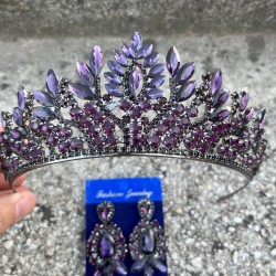 Madeline Gelin Seti – Mor Taç ve Üç Mekik Küpe Takımı, Kına Düğün Aksesuarı-MADELINE-16 Madeline Gelin Seti – Mor Taç ve Üç Mekik Küpe Takımı, Kına Düğün Aksesuarı-MADELINE-16