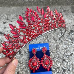 Madeline Gelin Seti – Kırmızı Taç ve Geniş Mekik Küpe Takımı, Kına Düğün Aksesuarı-MADELINE-18 Madeline Gelin Seti – Kırmızı Taç ve Geniş Mekik Küpe Takımı, Kına Düğün Aksesuarı-MADELINE-18
