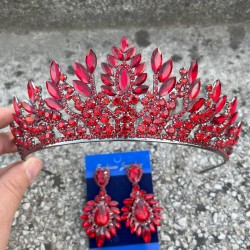 Madeline Gelin Seti – Kırmızı Taç ve Geniş Mekik Küpe Takımı, Kına Düğün Aksesuarı-MADELINE-18 Madeline Gelin Seti – Kırmızı Taç ve Geniş Mekik Küpe Takımı, Kına Düğün Aksesuarı-MADELINE-18