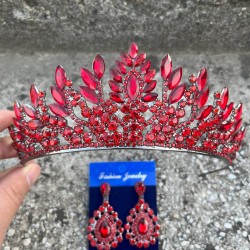 Madeline Gelin Seti – Kırmızı Taç ve Damla Mekik Küpe Takımı, Kına Düğün Aksesuarı-MADELINE-19 Madeline Gelin Seti – Kırmızı Taç ve Damla Mekik Küpe Takımı, Kına Düğün Aksesuarı-MADELINE-19