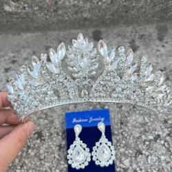 Madeline Gelin Seti – Gümüş Taç ve Damla Mekik Küpe Takımı, Kına Düğün Aksesuarı-MADELINE-21 Madeline Gelin Seti – Gümüş Taç ve Damla Mekik Küpe Takımı, Kına Düğün Aksesuarı-MADELINE-21