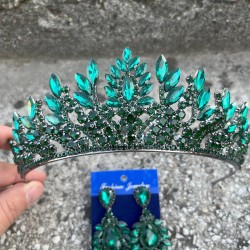 Madeline Gelin Seti – Yeşil Taç ve Geniş Mekik Küpe Takımı, Kına Düğün Aksesuarı-MADELINE-9 Madeline Gelin Seti – Yeşil Taç ve Geniş Mekik Küpe Takımı, Kına Düğün Aksesuarı-MADELINE-9