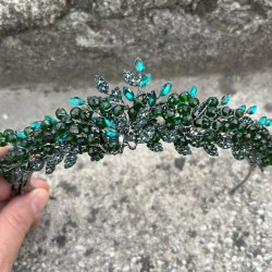 Michaelle Yeşil Gelin Kına Tacı Özel Gün Aksesuar Kadın Taç Saç Aksesuarı-MICHAELLE-2 Michaelle Yeşil Gelin Kına Tacı Özel Gün Aksesuar Kadın Taç Saç Aksesuarı-MICHAELLE-2