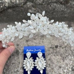 Michaelle Gümüş Gelin Kına Tacı Özel Gün Aksesuar Kadın Taç Ve İnce Mekik Küpe Takımı-MICHAELLE-29 Michaelle Gümüş Gelin Kına Tacı Özel Gün Aksesuar Kadın Taç Ve İnce Mekik Küpe Takımı-MICHAELLE-29