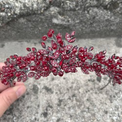 Michaelle Bordo Gelin Kına Tacı Özel Gün Aksesuar Kadın Taç Saç Aksesuarı-MICHAELLE-5 Michaelle Bordo Gelin Kına Tacı Özel Gün Aksesuar Kadın Taç Saç Aksesuarı-MICHAELLE-5