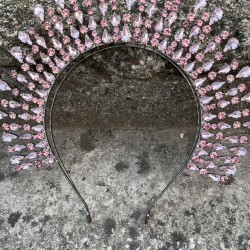 Michelle Pembe Gelin Kına Tacı Özel Gün Aksesuar Kadın Taç Saç Aksesuarı-MICHELLE-1 Michelle Pembe Gelin Kına Tacı Özel Gün Aksesuar Kadın Taç Saç Aksesuarı-MICHELLE-1