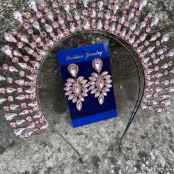 Michaelle Pembe Gelin Kına Tacı Özel Gün Aksesuar Kadın Taç Ve İnce Mekik Küpe Takımı-MICHELLE-11 Michaelle Pembe Gelin Kına Tacı Özel Gün Aksesuar Kadın Taç Ve İnce Mekik Küpe Takımı-MICHELLE-11