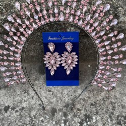 Michaelle Pembe Gelin Kına Tacı Özel Gün Aksesuar Kadın Taç Ve İnce Mekik Küpe Takımı-MICHELLE-11 Michaelle Pembe Gelin Kına Tacı Özel Gün Aksesuar Kadın Taç Ve İnce Mekik Küpe Takımı-MICHELLE-11