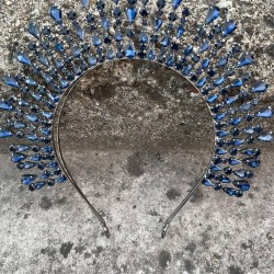 Michelle Lacivert Gelin Kına Tacı Özel Gün Aksesuar Kadın Taç Saç Aksesuarı-MICHELLE-2 Michelle Lacivert Gelin Kına Tacı Özel Gün Aksesuar Kadın Taç Saç Aksesuarı-MICHELLE-2