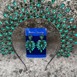 Michaelle Yeşil Gelin Kına Tacı Özel Gün Aksesuar Kadın Taç Ve İnce Mekik Küpe Takımı-MICHELLE-25 Michaelle Yeşil Gelin Kına Tacı Özel Gün Aksesuar Kadın Taç Ve İnce Mekik Küpe Takımı-MICHELLE-25