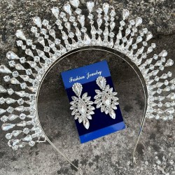 Michaelle Gümüş Gelin Kına Tacı Özel Gün Aksesuar Kadın Taç Ve İnce Mekik Küpe Takımı-MICHELLE-29 Michaelle Gümüş Gelin Kına Tacı Özel Gün Aksesuar Kadın Taç Ve İnce Mekik Küpe Takımı-MICHELLE-29