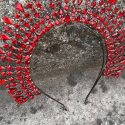 Michelle Kırmızı Gelin Kına Tacı Özel Gün Aksesuar Kadın Taç Saç Aksesuarı-MICHELLE-3 Michelle Kırmızı Gelin Kına Tacı Özel Gün Aksesuar Kadın Taç Saç Aksesuarı-MICHELLE-3