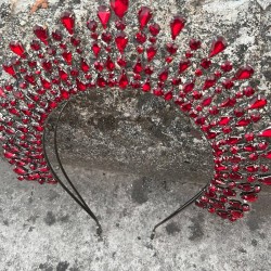 Michelle Bordo Gelin Kına Tacı Özel Gün Aksesuar Kadın Taç Saç Aksesuarı-MICHELLE-4 Michelle Bordo Gelin Kına Tacı Özel Gün Aksesuar Kadın Taç Saç Aksesuarı-MICHELLE-4