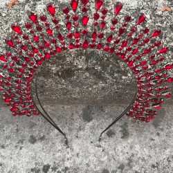 Michelle Bordo Gelin Kına Tacı Özel Gün Aksesuar Kadın Taç Saç Aksesuarı-MICHELLE-4 Michelle Bordo Gelin Kına Tacı Özel Gün Aksesuar Kadın Taç Saç Aksesuarı-MICHELLE-4