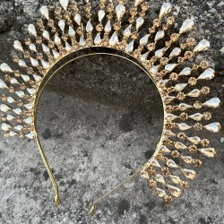 Michelle Gold Gelin Kına Tacı Özel Gün Aksesuar Kadın Taç Saç Aksesuarı-MICHELLE-7 Michelle Gold Gelin Kına Tacı Özel Gün Aksesuar Kadın Taç Saç Aksesuarı-MICHELLE-7