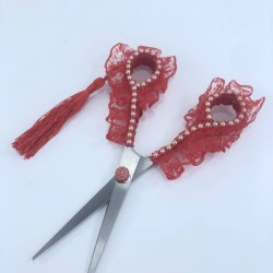 Kırmızı Püsküllü Söz Nişan Makası-MKS-1016