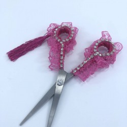 Fuşya Püsküllü Söz Nişan Makası-MKS-1017