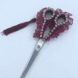 Bordo Püsküllü Söz Nişan Makası-MKS-1018