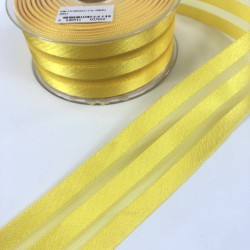 Sarı Üç Çizgi Saten Süsleme Kurdelesi-MKUR-1000