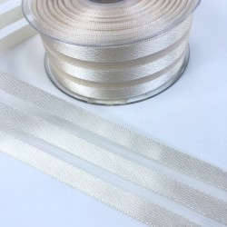 Krem Üç Çizgi Saten Süsleme Kurdelesi-MKUR-1001 Krem Üç Çizgi Saten Süsleme Kurdelesi-MKUR-1001