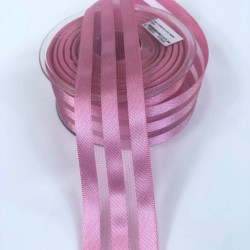 Pembe Üç Çizgi Saten Süsleme Kurdelesi-MKUR-1002