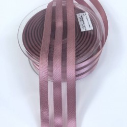 Gül Kurusu Üç Çizgi Saten Süsleme Kurdelesi-MKUR-1006