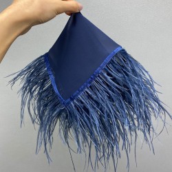 Lacivert Tüylü Gelin Halay Mendili-MND-100