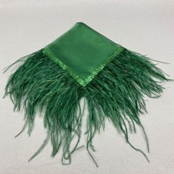 Yeşil Tüylü Gelin Halay Mendili-MND-101