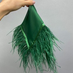 Yeşil Tüylü Gelin Halay Mendili-MND-101