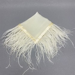 Krem Tüylü Gelin Halay Mendili-MND-103