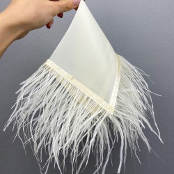 Krem Tüylü Gelin Halay Mendili-MND-103