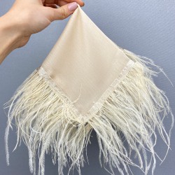 Bej Tüylü Gelin Halay Mendili-MND-107