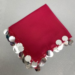 Koyu Bordo Pullu Lüx Halay Mendili-MND-110