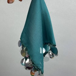 Yeşil Pullu Lüx Halay Mendili-MND-111