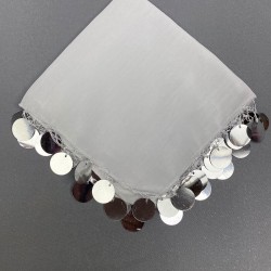 Beyaz Pullu Lüx Halay Mendili-MND-113