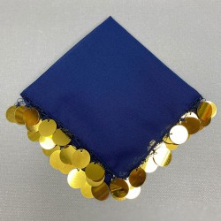 Lacivert Pullu Lüx Halay Mendili-MND-115