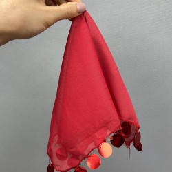 Kırmızı Pullu Lüx Halay Mendili-MND-116