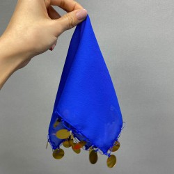 Saks Mavi Pullu Lüx Halay Mendili-MND-117