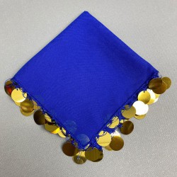 Saks Mavi Pullu Lüx Halay Mendili-MND-117