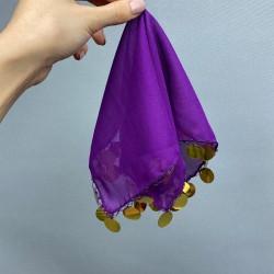 Mor Pullu Lüx Halay Mendili-MND-118