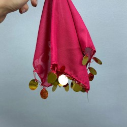 Bordo Gold Pullu Lüx Halay Mendili-MND-120